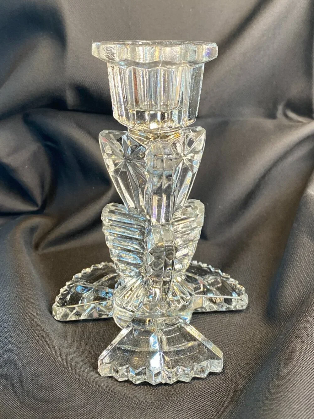 Bagley & Co 1930's Art Deco Glass Duchess (pattern no. 3103) Candlestick Holder